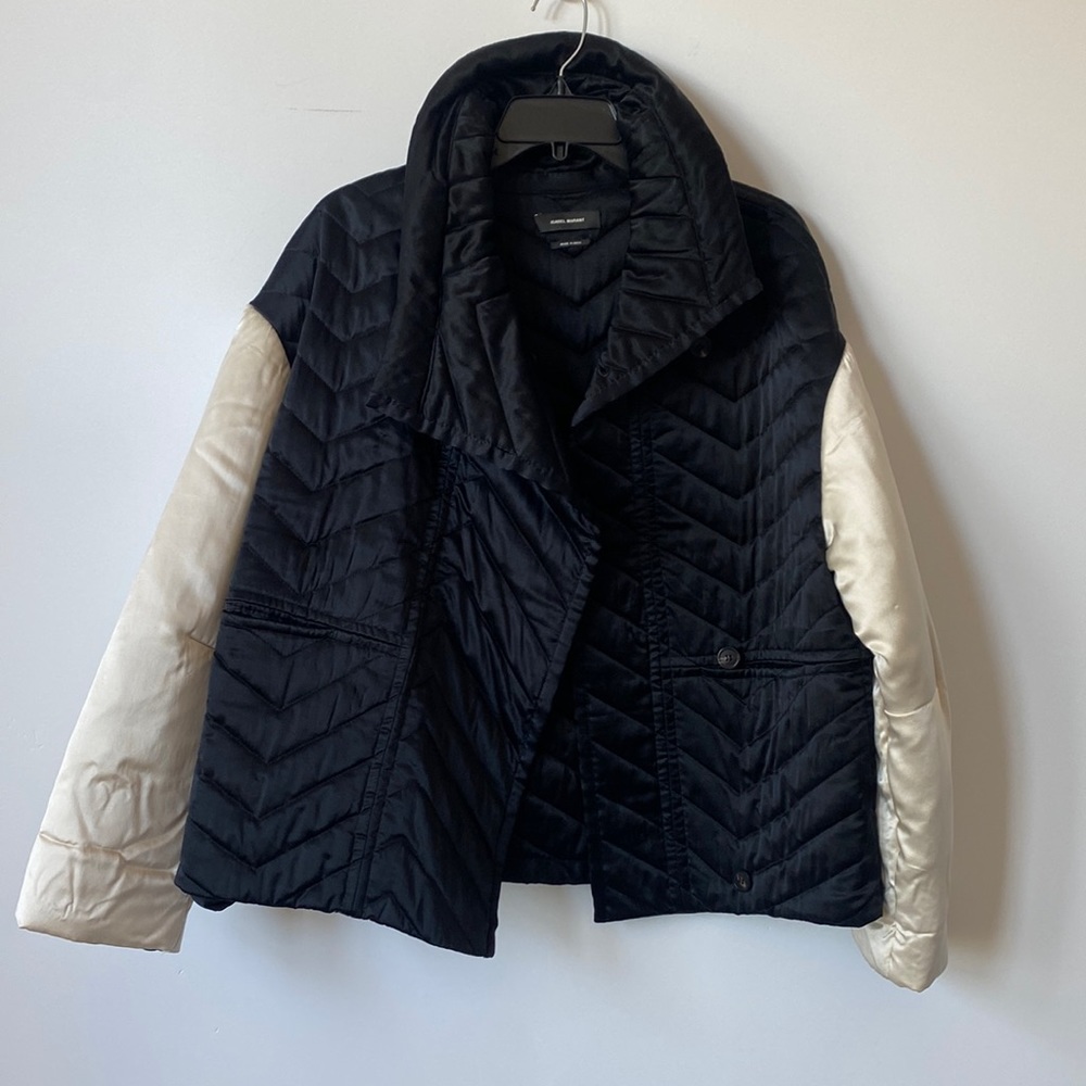 ISABEL MARANT Quilted Silk Bomber Jacket - Size 38